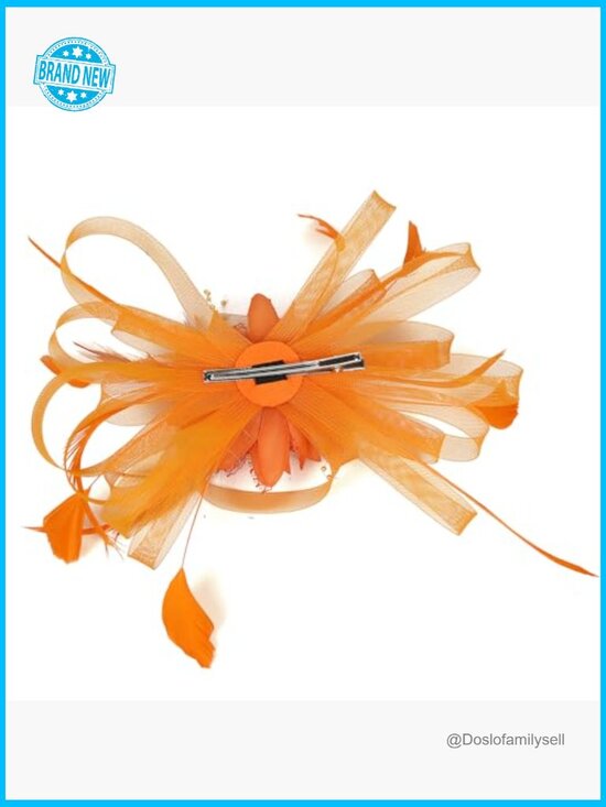 Feather Flower Fascinator Hat Hair Clip Brooch Derby Wedding Tea Party Headpiece